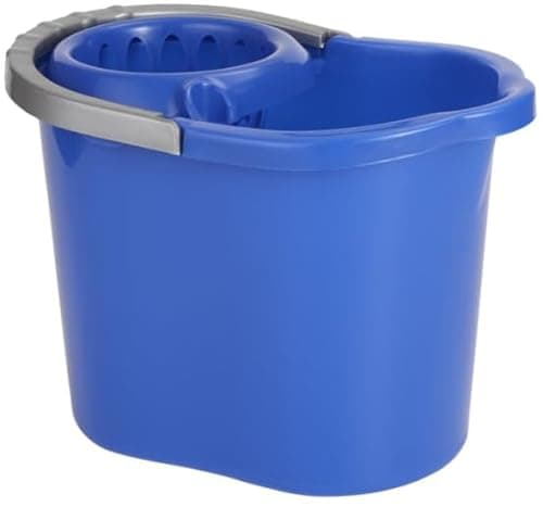 Image of Vikan MS36n Mop Bucket with Strainer, 12 Litre – Durable Plastic Cleaning Bucket, Complete Set, Color Coded – Hygienic, Heavy-Duty Mop Pail for Commercial & Industrial Use (Blue)