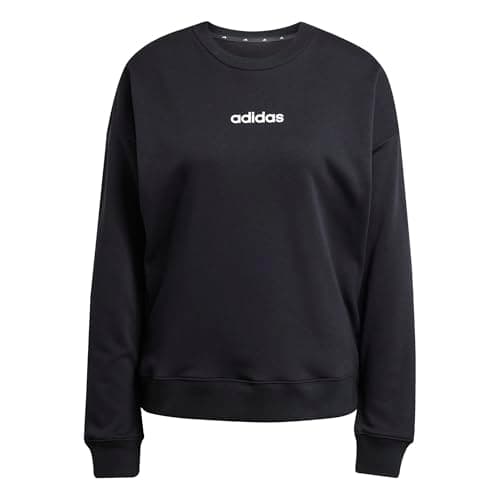Image of adidas Women's ESSENTIALS LINEAR FRENCH TERRY SWEATSHIRT, black/white, M