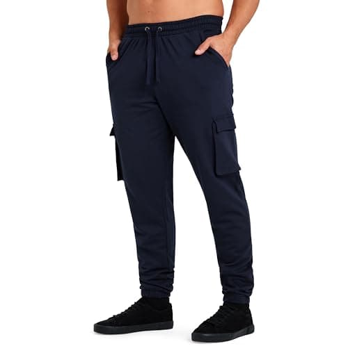 Image of CityComfort Mens Cargo Joggers with 4 Pockets, Comfy, Casual, Stylish Sweatpants - Gifts for Him (Navy, L)