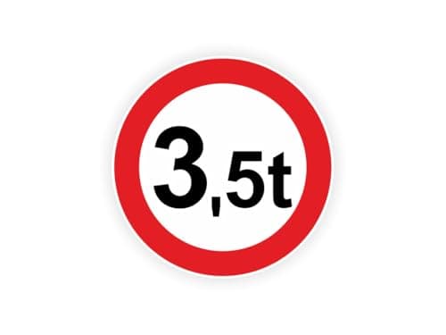 Image of 3.5 Tonne Road Weight Limit Sign Sticker (Medium Size: 10cm x 10cm)