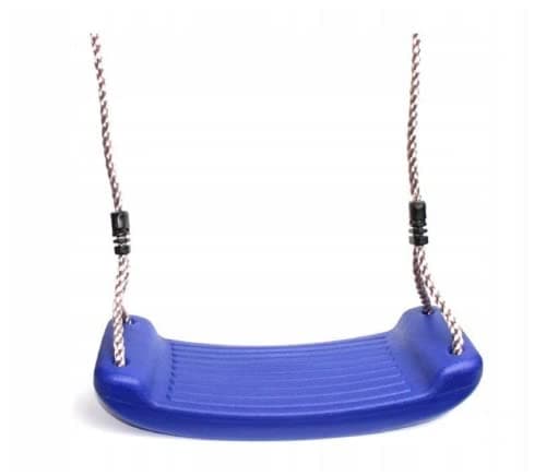Image of CHILDRENS PLASTIC SWING SEAT FOR KIDS CLIMBING FRAME DIY PLAYGROUND TREE HOUSE WITH ADJUSTABLE ROPES FOR SWING FRAME HANG ON TREE * FROM HAPPY PLAYGROUNDS (Blue Swing)