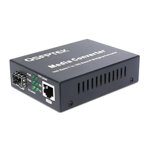 Image of 1 Pack 10G Fiber Ethernet Media Converter, 10GbE SFP+ Copper UTP Ethernet Media Converter, 1x100M/1G/2.5G/5G/10GBase-T RT45 to 1x 10GBase-X SFP+ Slot 10Gigabit