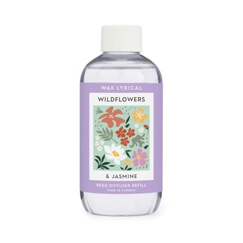 Image of Wax Lyrical Flower Market Wildflowers & Jasmine Reed Diffuser Refill - 200ml | Bright Floral Fragrance with Jasmine & Elderberry | Made in England, Lilac