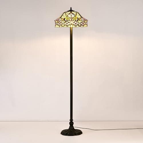Image of Home Supplies Tiffany Stained Glass handmade Floor Lamps for Living Room, Bedroom, and Lounge (16-Inches, Secret Gardens Tiffany)