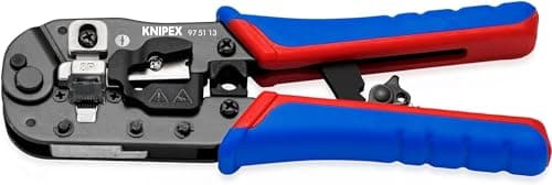Image of KNIPEX Crimping Pliers for RJ45 Western Plugs with Multi-Component Handles 190 mm, 97 51 13