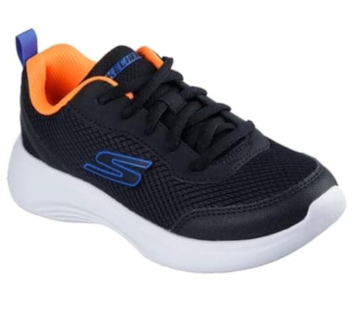 Image of Skechers Boy's Selectors Sky-Flex Sneakers, Black Textile/Black Synthetic/Blue Trim, 3 UK Child
