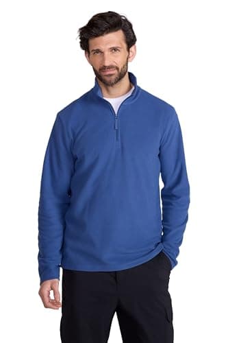Image of Mountain Warehouse Camber II Mens Half-Zip Fleece - Lightweight & Quick Dry, Breathable Antipill Microfleece - For Spring Summer, Outdoors, Travelling & Hiking Blue M