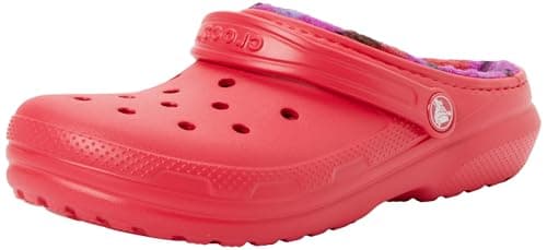 Image of Crocs Unisex Kids Clog, Classic Lined Bold Check Clog K, Digital Raspberry, 13 UK Child