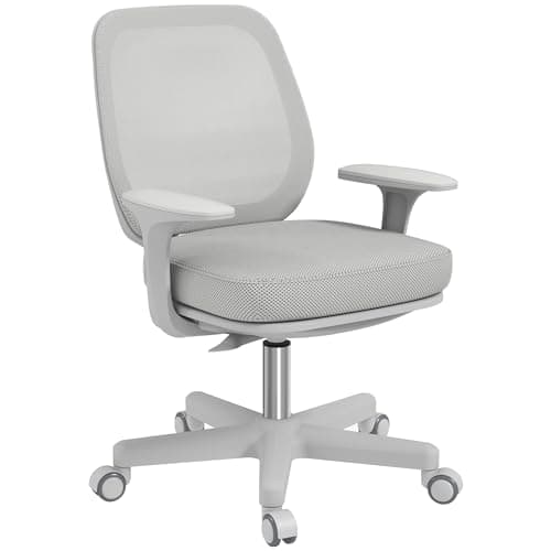 Image of Vinsetto Office Chair, Breathable Mesh Swivel Desk Chair with Adjustable Height for Home Office, Study, Grey