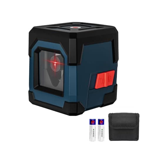 Image of Laser Level,RockSeed Cross Line Laser Leveler Horizontal and Vertical Points Rotatable 360 Degree Self Levelling Spirit Levels Manual/Self-Leveling Mode IP54 Carrying Pouch,Battery Included