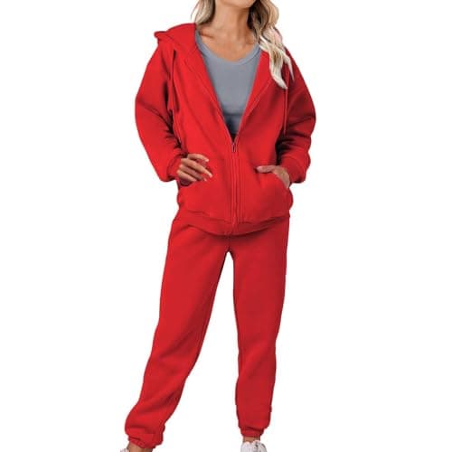 Image of tracksuits for women uk Tracksuit Womens Full Set Long Sleeve Hoodies Sweatpants Loungewear Sets Zip up Hooded Sweatshirt Pants Joggings Suits Sportwear Yoga Gym Workout Outfits Activewear