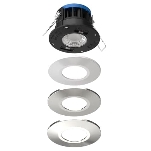 Image of Bright Source All in One LED Downlight, TRIAC Dimmable, Switchable Wattage 8W/10W, Adjustable Colour Temperature 2700K 3000K 4000K 6000K, 3 Bezels Included, IP65 Water Resistant