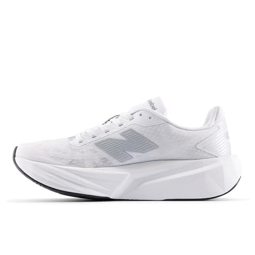 Image of New Balance Women's FuelCell Rebel V5 Running Shoe, White/Silver Metallic/Black, 5 UK