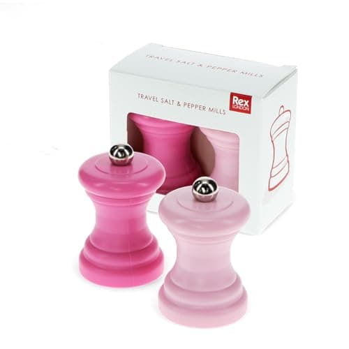 Image of REX London Salt and Pepper Shakers Set, Modern Table Seasoning Pots, Compact Salt Dispenser and Pepper Pot, Stylish Kitchen Dining Accessories, Novelty Design Salt & Pepper Set