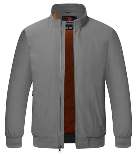 Image of YSENTO Mens Bomber Jackets Winter Casual Windbreakers Jacket Windproof Lined Warm Baseball Coat Outwear(Dark Grey,M)