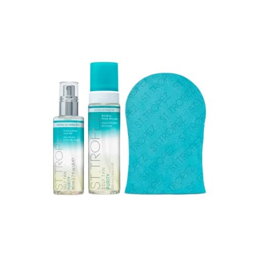 Image of St.Tropez Self Tan Purity Bundle, Purity Face Mist 80ml, Purity Bronzing Mousse 200 ml, Applicator Mitt, Vegan, Natural & Cruelty Free
