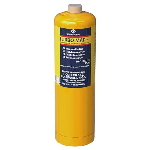 Image of Mapp/Map Pro Plus Propane Gas Canister Cartridge Disposable Cylinder Bottle for Blowtorch Tools | Plumbing Blow Torch Canisters for Plumbers Soldering Mechanics | Burns 20% Hotter Than Propane