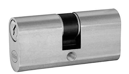 Image of Yale oval cylinder for locks YN0901002002 satin nickel plated, 27.5/27.5 mm, 3 keys and fixing screw