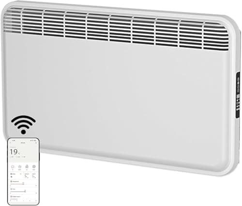 Image of MYLEK WiFi Electric Panel Heater Radiator 1500W – Smart Wall Mounted or Freestanding Heater with App Control, Digital Thermostat, 24/7 Or Countdown Timer, Eco Mode, Lot 20 Compliant (1500W)