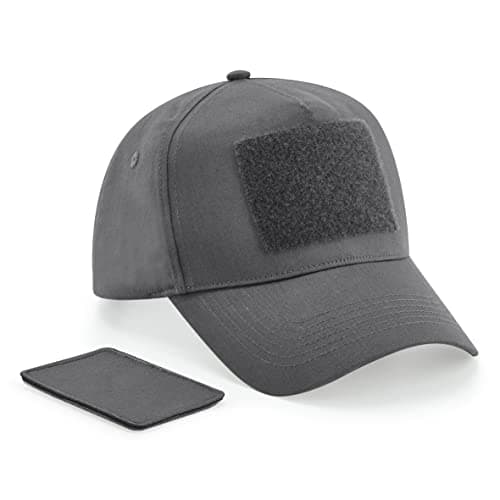 Image of Beechfield B638 Removable Patch 5 Panel Cap - Graphite Grey