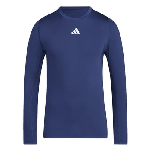 Image of adidas Mens Techfit AEROREADY Long Sleeve Top Navy Blue 2 S
