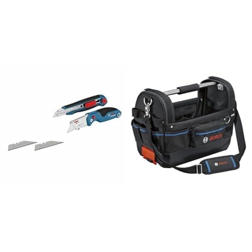 Image of Bosch Professional Two-Part Knife Set + GWT 20 Tool Bag, Blue