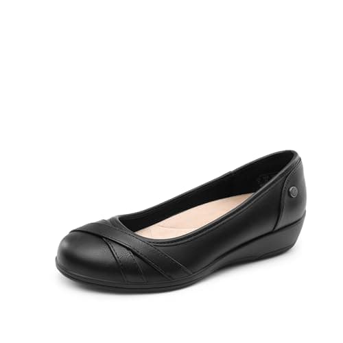 Image of DREAM PAIRS Women's Ballet Flats Business Office Work Dress Shoes Arch Support Comfortable Dressy Flats Pumps and for Women,Size 5,Black,DWUMFA2503