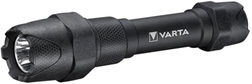 Image of Varta Indestructible F20 Pro 6 Watt LED Torch/Work Light, incl. 2X AA Longlife Power Batteries, Waterproof and dust-Resistant, absorbs Impact, anodised Aluminium casing, Black