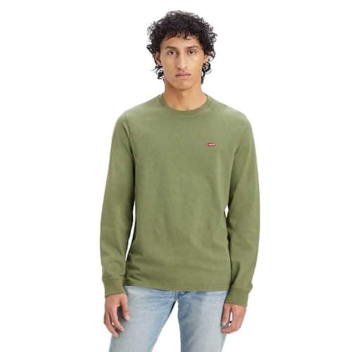 Image of Levi's Men's LS Original HM TEE Sweater, Bluish Olive,