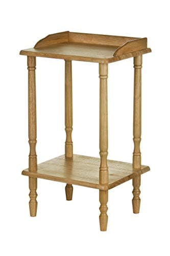 Image of Premier Housewares Rubberwood Rectangle Console Table with Shelves Console Table Narrow Vintage Hall Table Telephone Table 62 X 36 X 29 Cm, Natural