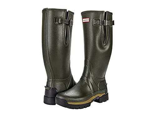 Image of Hunter Balmoral Side Adjustable Neo Lined Tech Sole Tall Mens Wellington Boots - Dark Olive UK 11