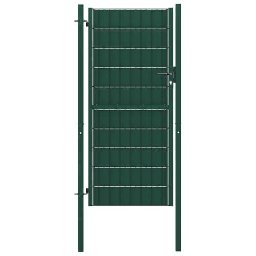 Image of vidaXL Fence Gate PVC and Steel 100x204 cm Green