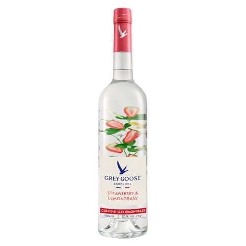 Image of Grey Goose Essences Strawberry & Lemongrass, 30% ABV, 70cl / 700ml, Natural Flavoured Vodka Spirit Drink, Made with Grey Goose Vodka, Infused With Real Fruits & Botanical Essences