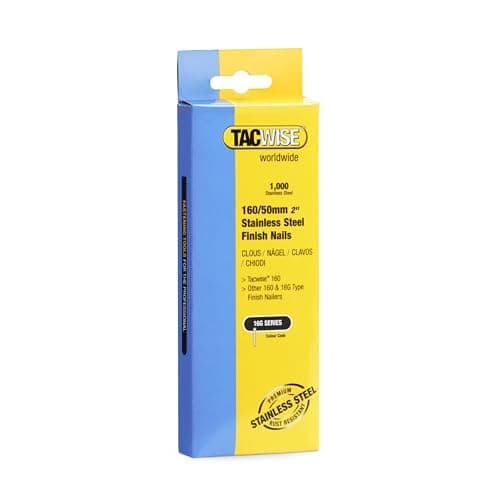 Image of Tacwise 1098 Type 16G / 50 mm Stainless Steel Finish Nails, Pack of 1000