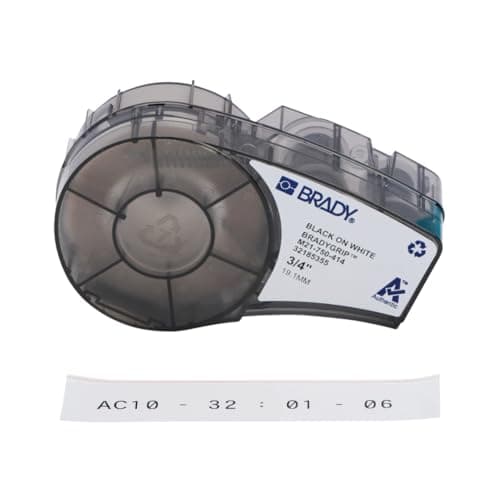 Image of Brady Print-on Hook Material BradyGrip™ for M210 & M211 Printers – Reusable Polyester Labels for Wire and Cable Labelling – Black on White (12.70 mm x 6.40 m) – M21-750-414