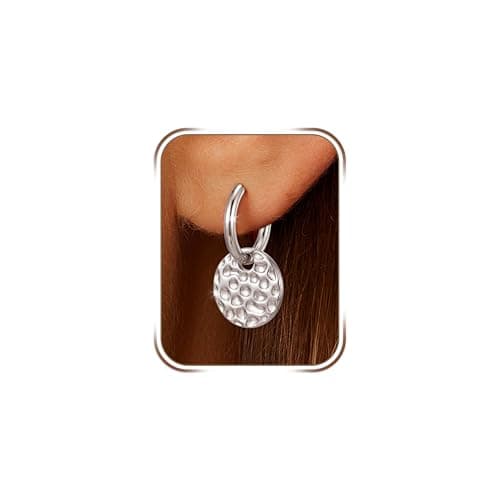 Image of Ecripe 925 Sterling Silver Drop Earrings for Women, Trendy Double Circle Silver Hoops Earrings, Hypoallergenic Huggie Earrings Jewelry Gifts (B-Irregular)