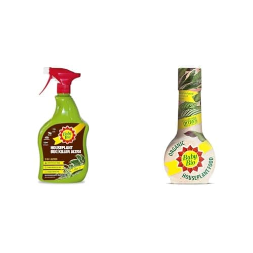 Image of Baby Bio Houseplant Bug Killer Ultra - Fast-Acting Bug Killer Spray - Effective Insect Control for Houseplants - Protection for Houseplants, 1 Litre & Organic Houseplant Food, 175ml