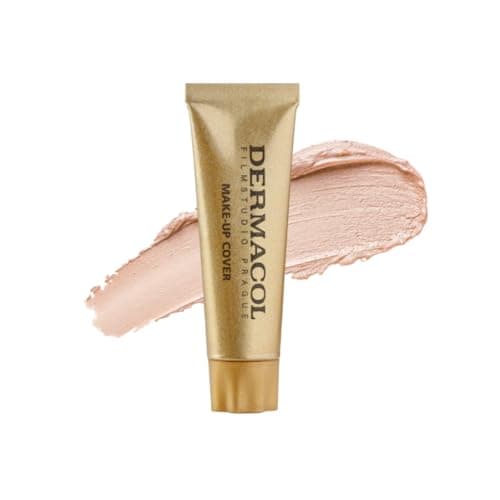 Image of Dermacol Make-up Cover MINI, SPF 30 foundation, waterproof foundation for oily skin, acne and dark circles, long-lasting makeup, 13g, No. 208
