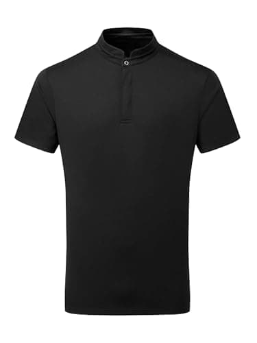 Image of COOZO Men's Classic Fit Essential Coolchecker Short Sleeve Chef's Shirt - Black - S