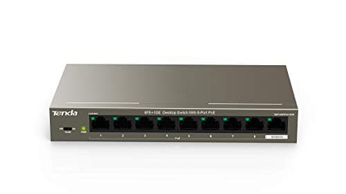 Image of Tenda TEF1109P-8-63W - 8-Port Desktop Switch 10/100 Mbps with 8-Port PoE, max. 58 W, plus 1 uplink, Full Duplex, Metal Housing, 250 m, Plug & Play