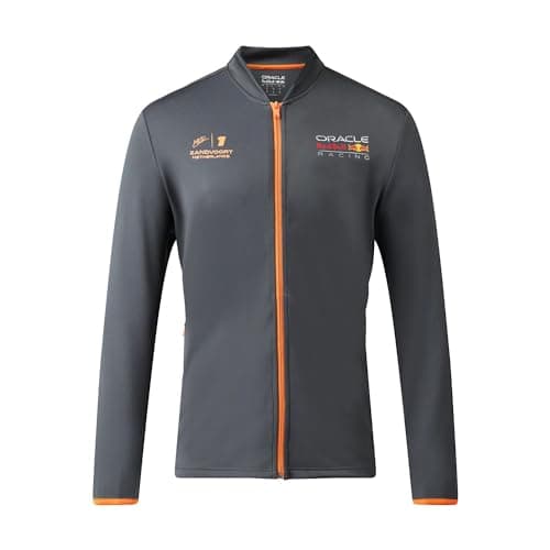 Image of Red Bull Racing Formula One Team - Special Edition Dutch Zandvoort Grand Prix- Long Sleeve Track Jacket - Max Verstappen - Asphalt Grey - Unisex (S)