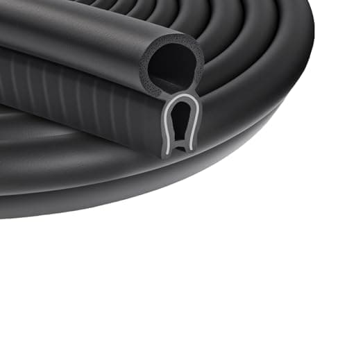 Image of SDLDEER Rubber Door Seal, 3m Car Door Seal with Top Bulb, Edge Trim Rubber Sealing Strip Trim Seal for Car, Boats, RVs, Trucks and Home Applications