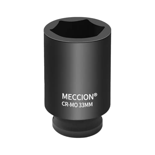 Image of Meccion 1/2 Inch Drive Impact Socket 33mm Heavy Duty Cr-Mo 6 Point Deep Socket, 78mm Length