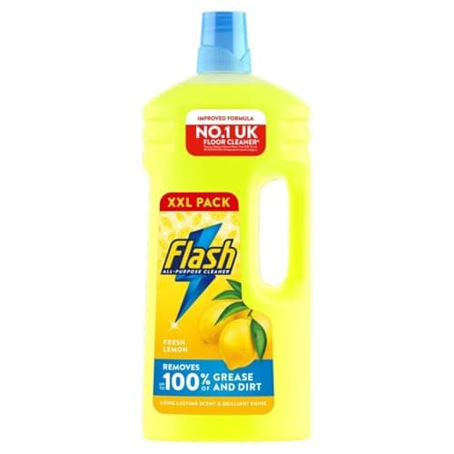 Image of Flash Multipurpose Floor Liquid Cleaner Crisp Lemon 2L. Up to 100% Dirt and Grease Removal