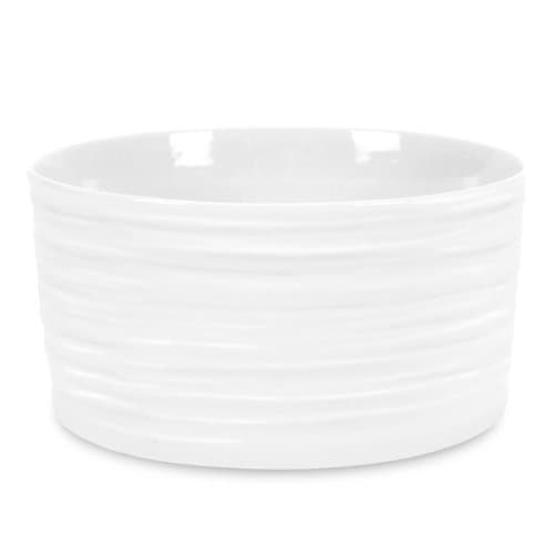 Image of Portmeirion x Sophie Conran Set of 4 Small Ramekins - White Porcelain, Microwave, Dishwasher & Oven Safe, Suitable for Baking, Serving, and Giftable Presentation