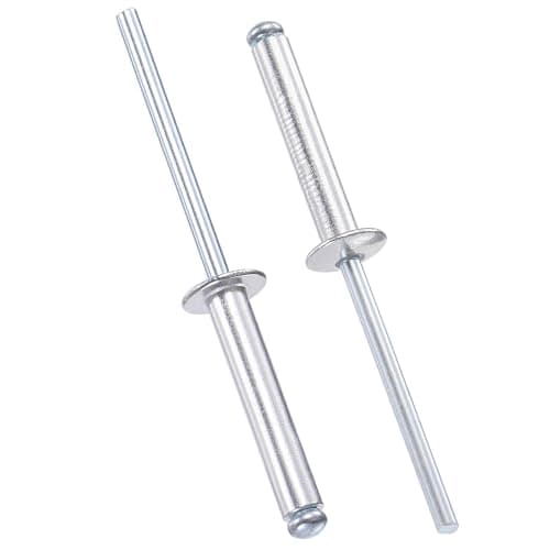 Image of TOP-VIGOR Aluminium Blind Rivets 4mm x 25mm, Silver Pop Rivets for Metal Fixing, Open-End Pop Blind Rivets for DIY, Furniture & General Repairs, Pack of 60