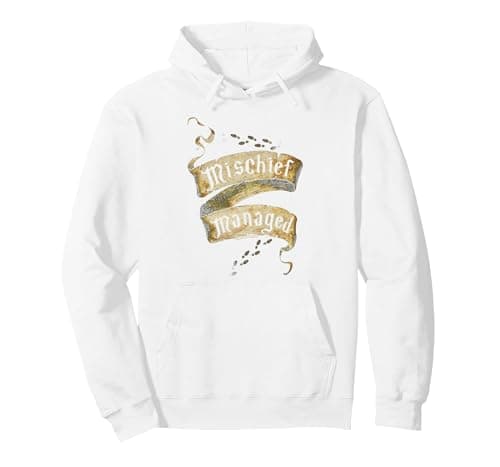 Image of Harry Potter Mischief Managed Pullover Hoodie, Adult Unisex, White, Medium