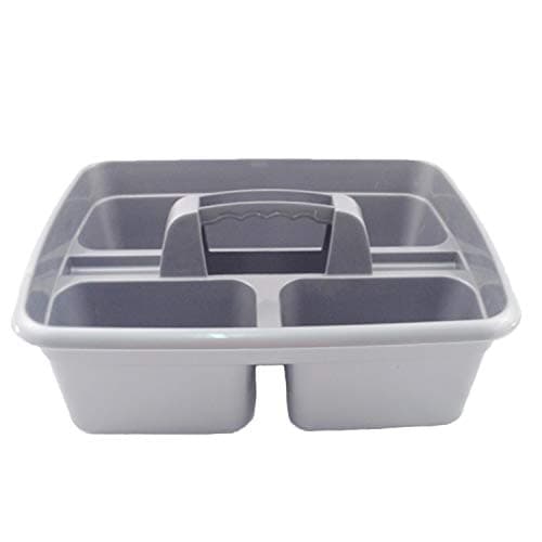 Image of TDBS The Dustpan and Brush Store Plastic Cleaning Caddy Cleaners Carry All Basket Tote Tray Grey