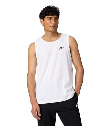 Image of Nike BQ1260 M NSW Club - Tank Vest Mens White/Black M-T