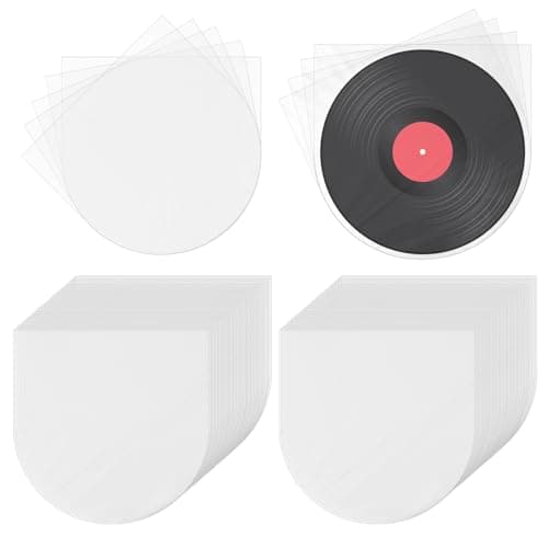 Image of 12 Inch Vinyl Inner Sleeves, 50 PCS Record Sleeves Anti Static Round Vinyl Protective Covers for 12 Inch Record Albums LP